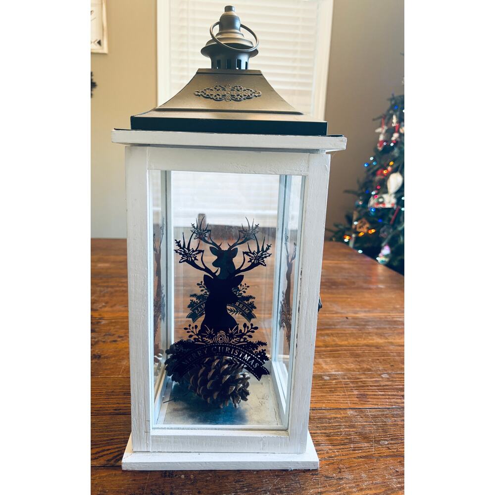 Target Wood Merry Christmas Lanterns with Deer Design by Melrose 18” tall